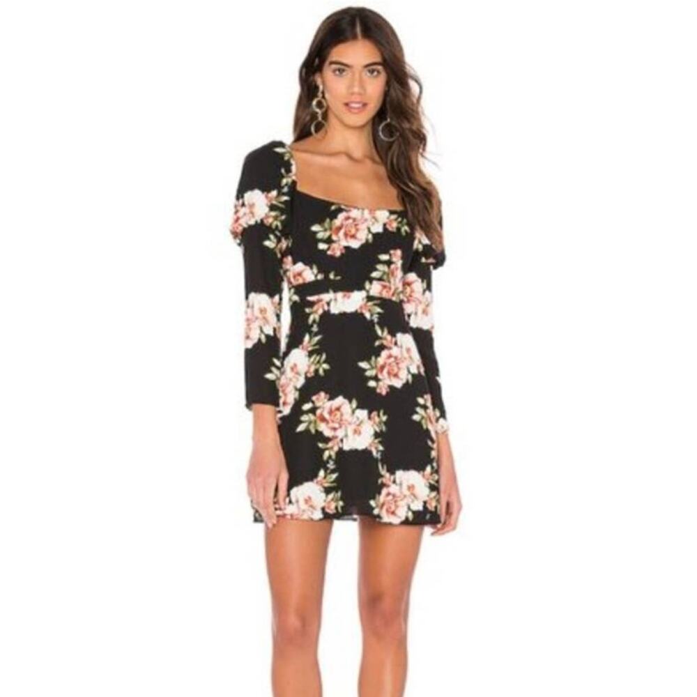 Likely Tara Mini Dress Black Floral Size 8 NEW